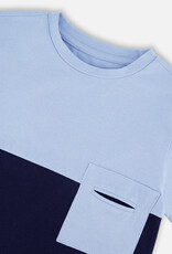 Deux par Deux Colorblock Jersey T-Shirt w/Pocket Dark Blue