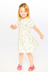 Deux par Deux French Terry Dress Off White Printed Flowers