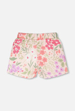 Deux par Deux French Terry Shorts Pink Printed Flowers