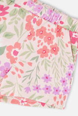 Deux par Deux French Terry Shorts Pink Printed Flowers