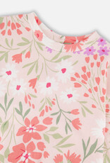 Deux par Deux French Terry Sweatshirt Pink Printed Flowers