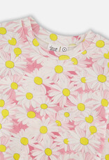 Deux par Deux French Terry Sweatshirt Pink Printed Daisies