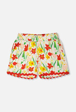 Deux par Deux Viscose Shorts White Daffodil Print