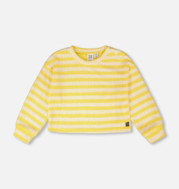 Deux par Deux SALE. Striped Sweater Yellow And White