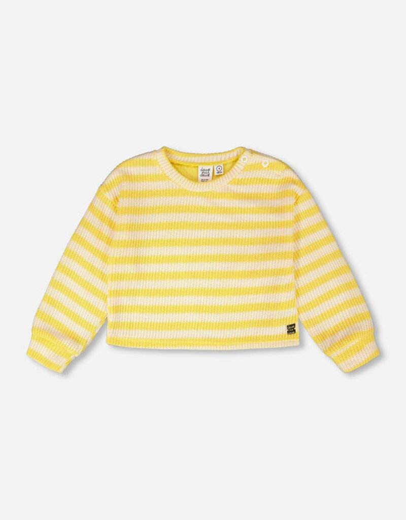 Deux par Deux Striped Sweater Yellow And White