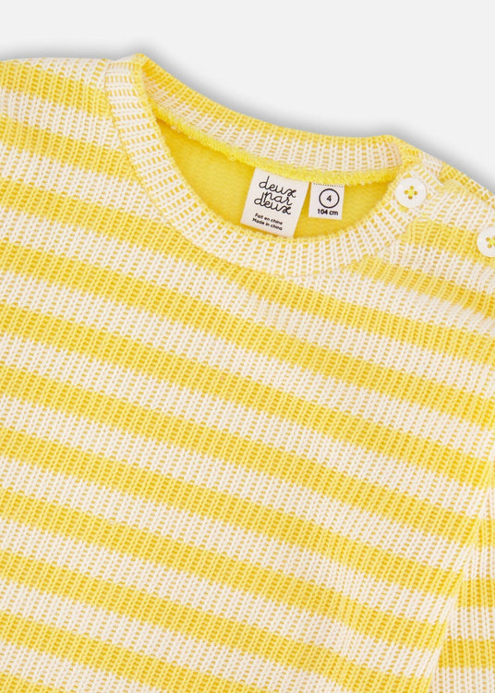 Deux par Deux Striped Sweater Yellow And White