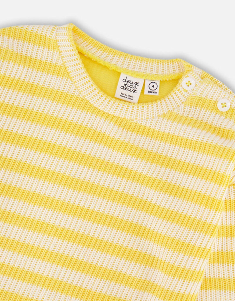 Deux par Deux Striped Sweater Yellow And White