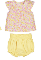 Mayoral Ditsy Pink Top w/Yellow Bloomers