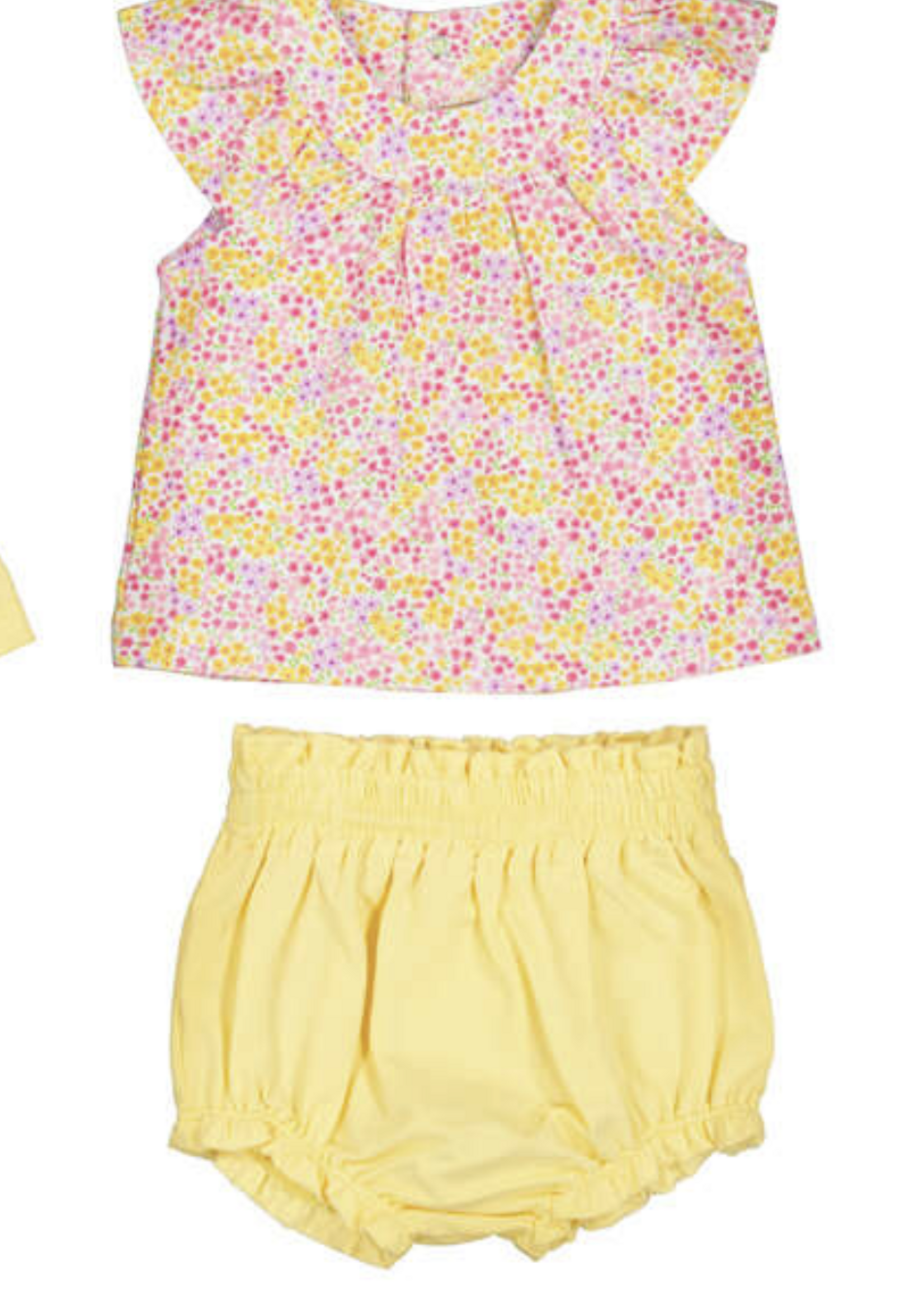 Mayoral Ditsy Pink Top w/Yellow Bloomers