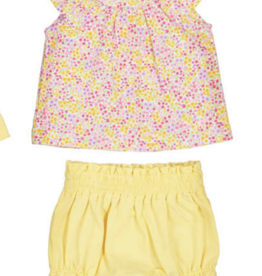 Mayoral Ditsy Pink Top w/Yellow Bloomers