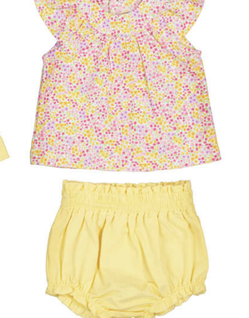 Mayoral Ditsy Pink Top w/Yellow Bloomers
