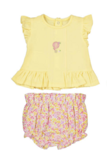Mayoral Yellow Top w/Ditsy Pink Bloomers