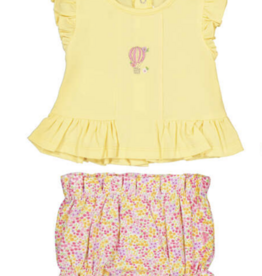 Mayoral Yellow Top w/Ditsy Pink Bloomers