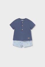 Mayoral Sailboat Print Short Shirt Set