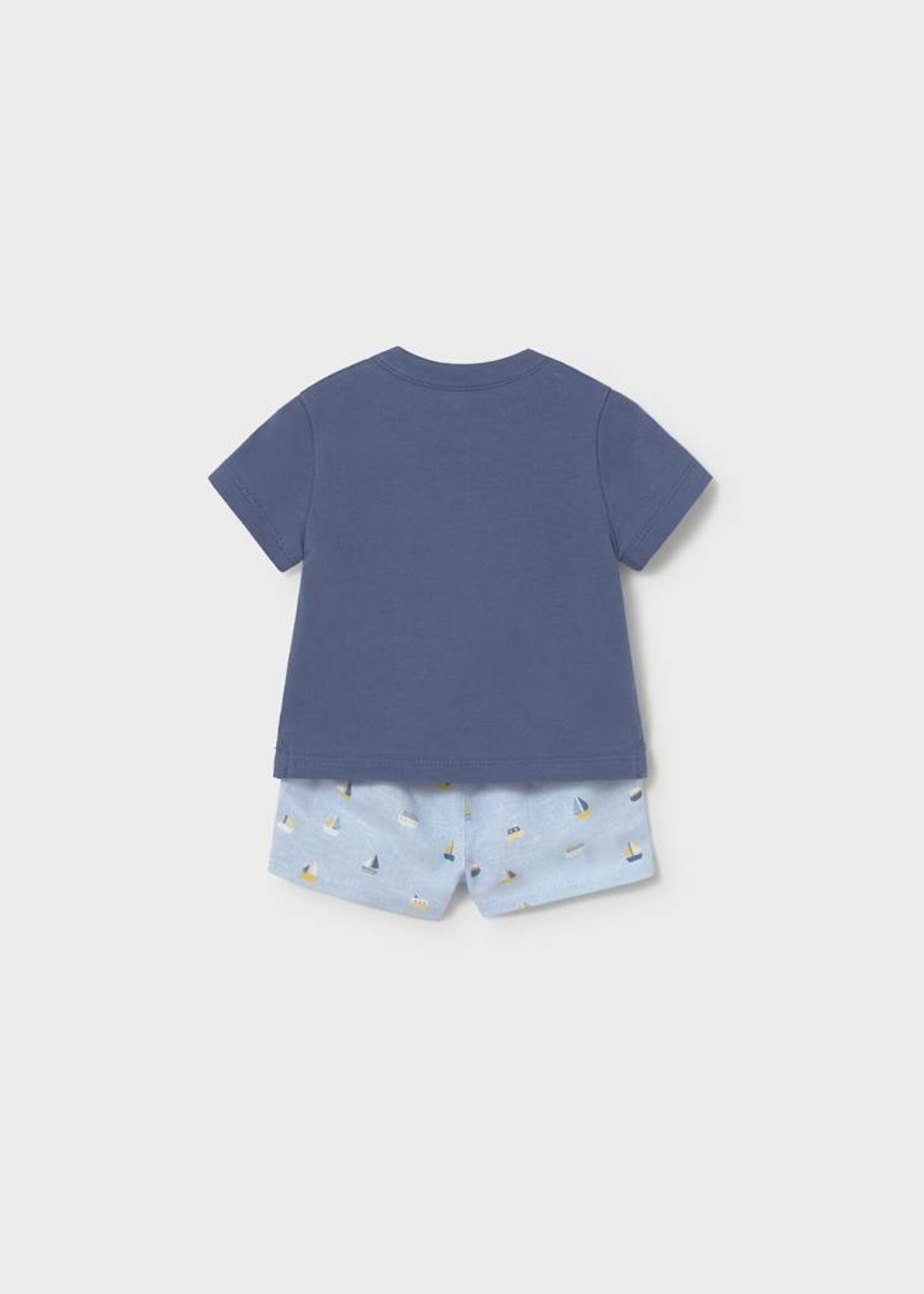 Mayoral Sailboat Print Short Shirt Set