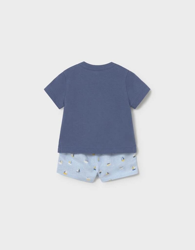 Mayoral Sailboat Print Short Shirt Set