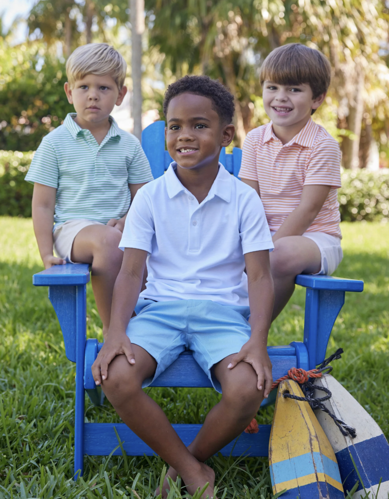 Little English Short Sleeve Polo White