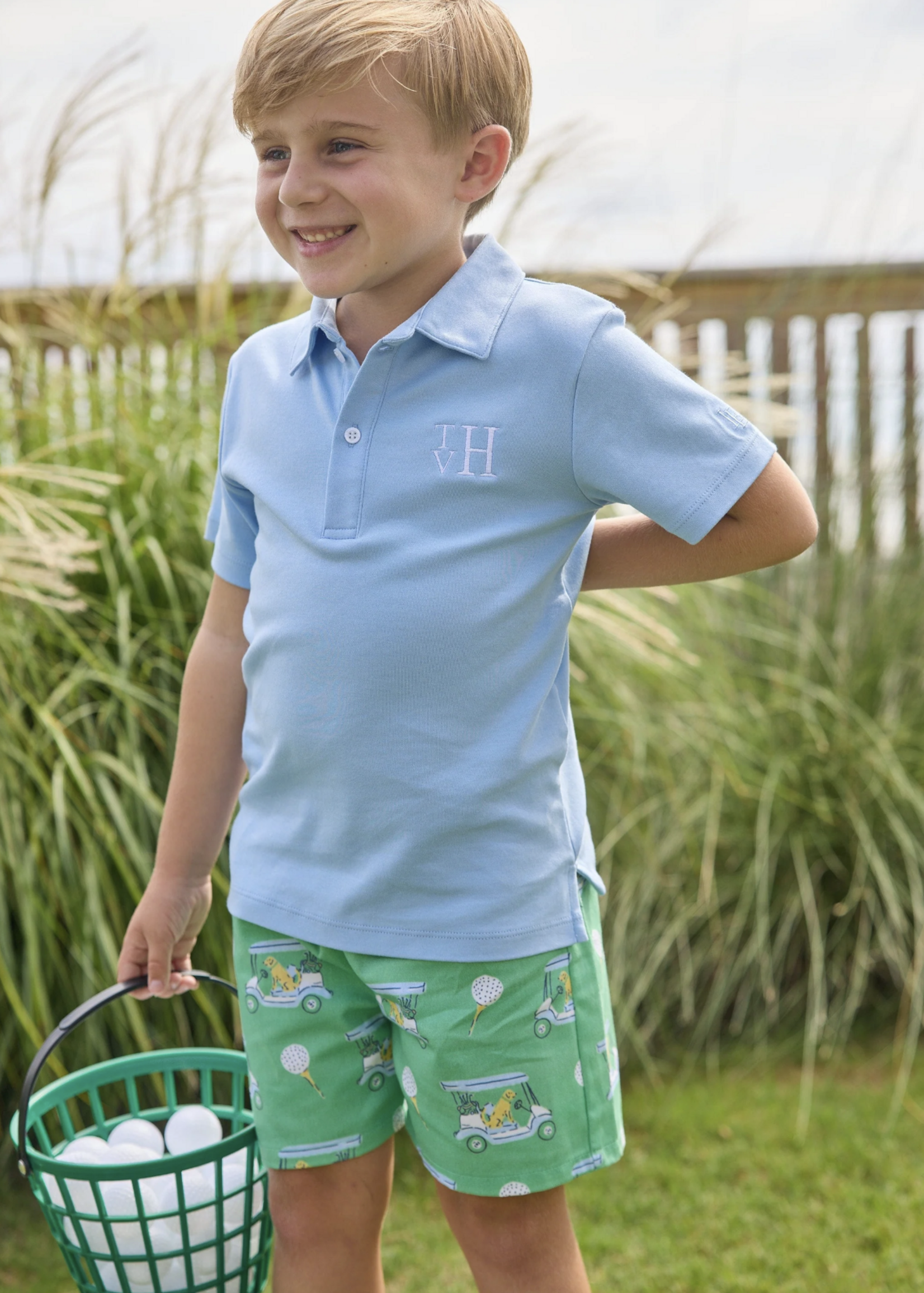 Little English Short Sleeve Polo Light Blue