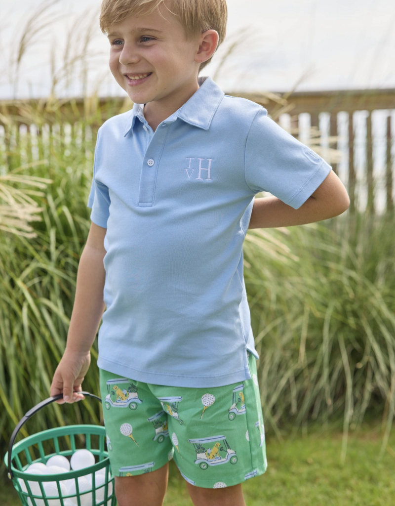 Little English Short Sleeve Polo Light Blue