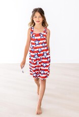 Mila & Rose Stars and Stripes Ruffle Cross Back Dress