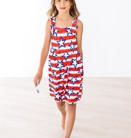 Mila & Rose Stars and Stripes Ruffle Cross Back Dress