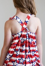 Mila & Rose Stars and Stripes Ruffle Cross Back Dress