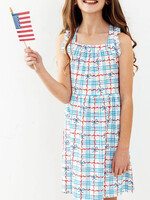 Mila & Rose SALE. Patriotic Picnic Ruffle Cross Back Dress