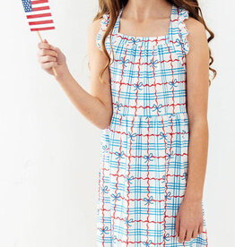 Mila & Rose Patriotic Picnic Ruffle Cross Back Dress