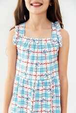 Mila & Rose Patriotic Picnic Ruffle Cross Back Dress