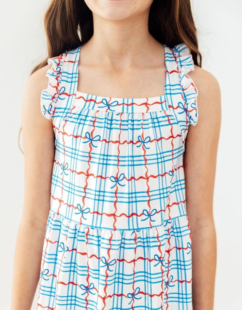 Mila & Rose Patriotic Picnic Ruffle Cross Back Dress