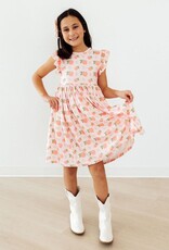 Mila & Rose Georgia Peach Flutter Sleeve Twirl Dress