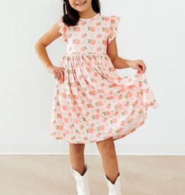 Mila & Rose Georgia Peach Flutter Sleeve Twirl Dress