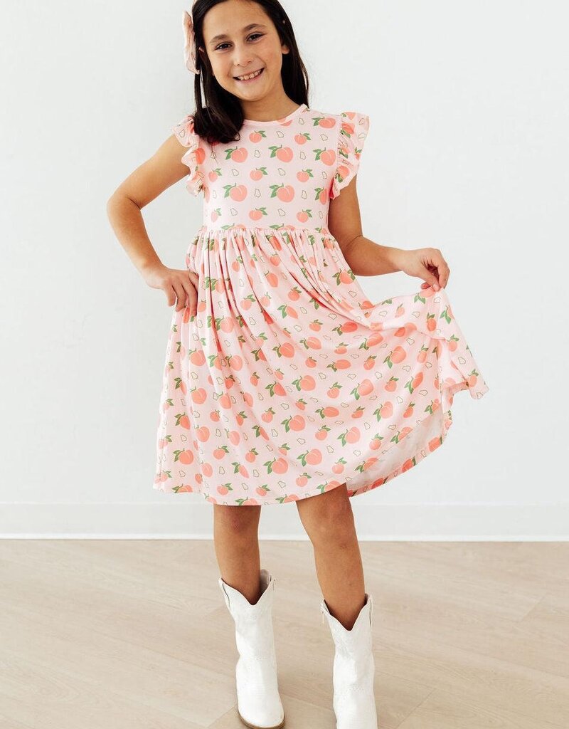 Mila & Rose Georgia Peach Flutter Sleeve Twirl Dress