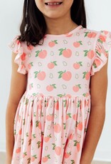 Mila & Rose Georgia Peach Flutter Sleeve Twirl Dress