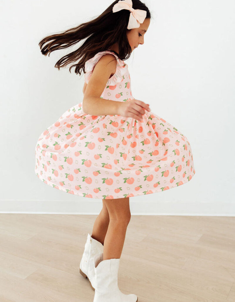 Mila & Rose Georgia Peach Flutter Sleeve Twirl Dress