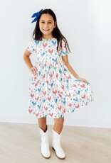 Mila & Rose Rainbow Roosters S/S Pocket Twirl Dress