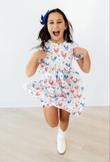 Mila & Rose Rainbow Roosters S/S Pocket Twirl Dress