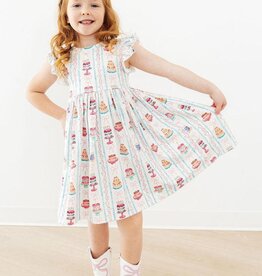 Mila & Rose Birthday Cakes Flutter Sleeve Twirl Dress