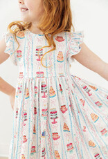Mila & Rose Birthday Cakes Flutter Sleeve Twirl Dress