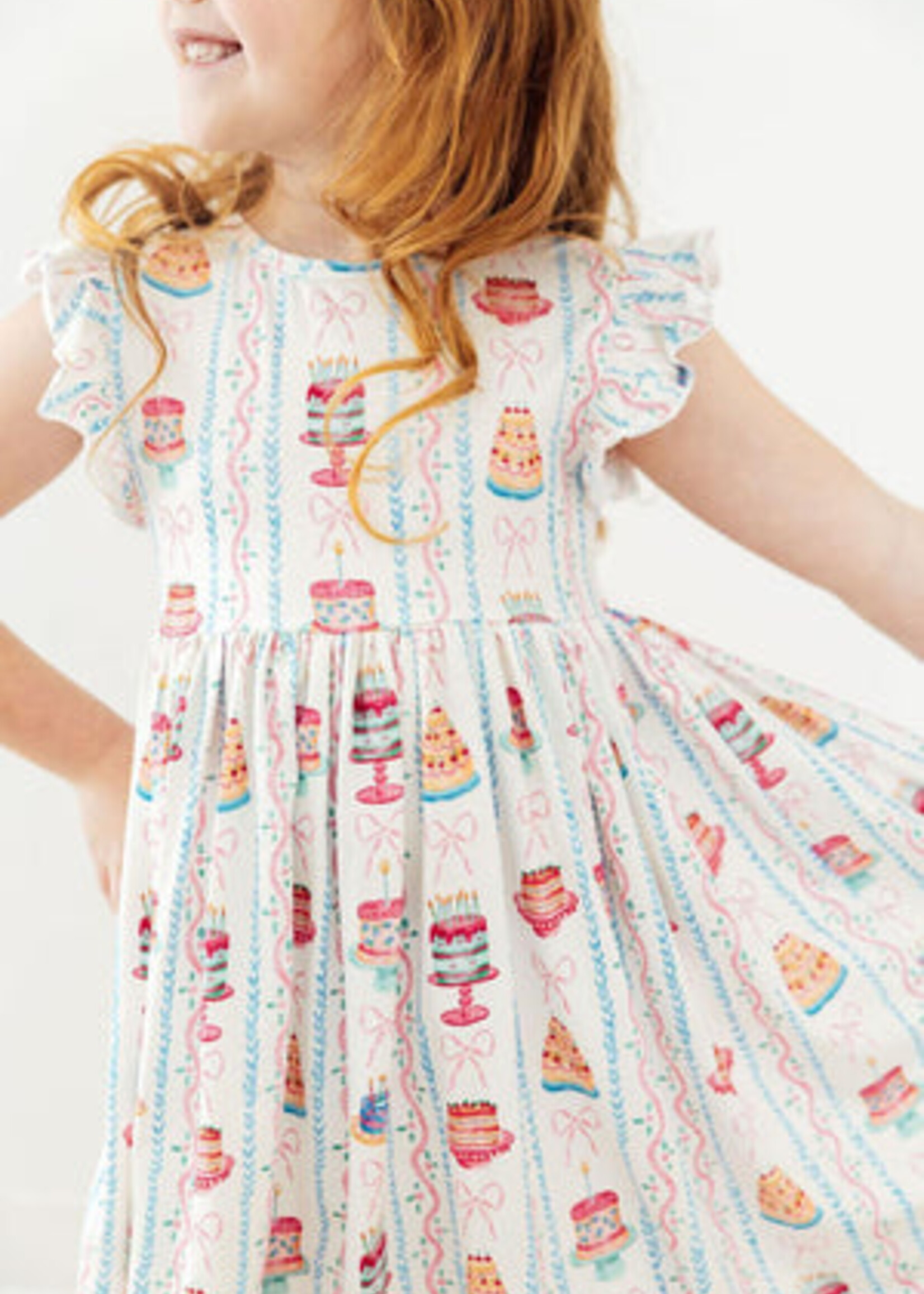 Mila & Rose Birthday Cakes Flutter Sleeve Twirl Dress