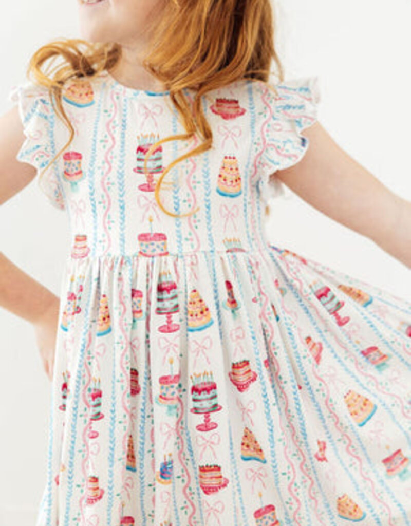 Mila & Rose Birthday Cakes Flutter Sleeve Twirl Dress