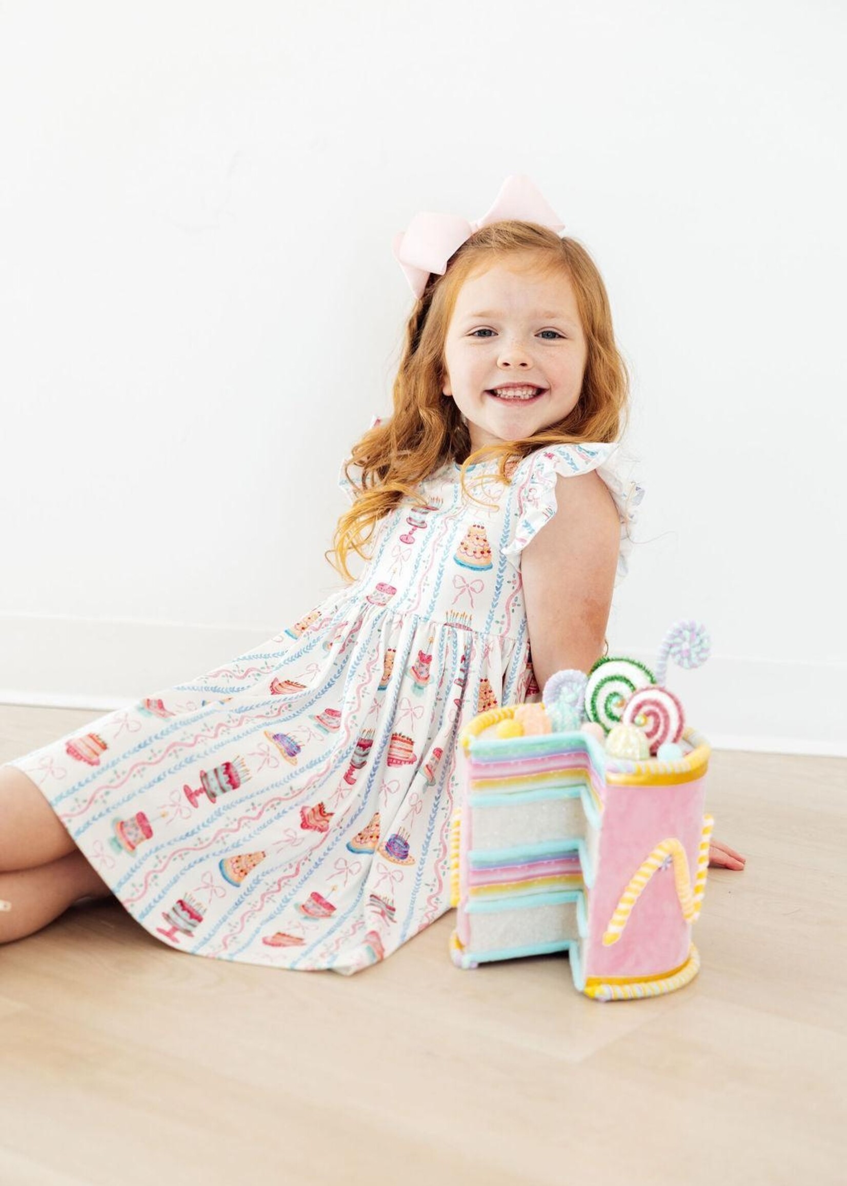 Mila & Rose Birthday Cakes Flutter Sleeve Twirl Dress