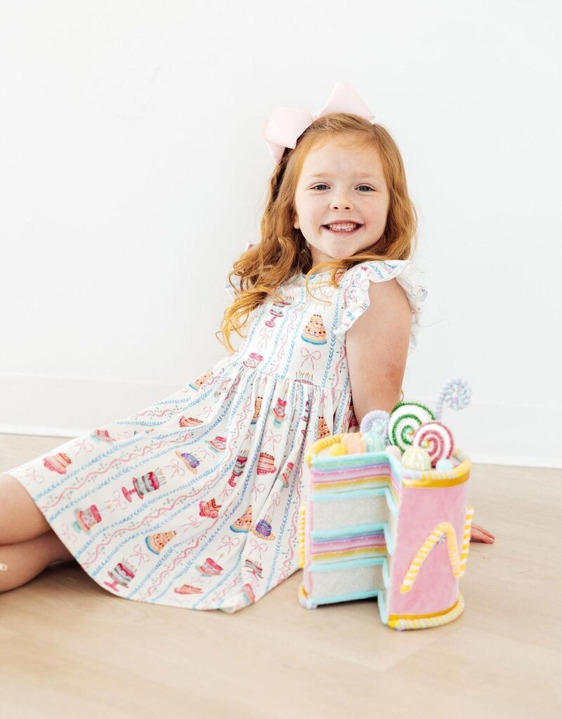 Mila & Rose Birthday Cakes Flutter Sleeve Twirl Dress