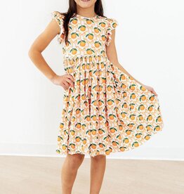 Mila & Rose Orange Orchard Flutter Sleeve Twirl Dress