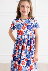 Mila & Rose Happy 4th Floral S/S Pocket Twirl Dress