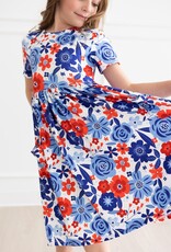 Mila & Rose Happy 4th Floral S/S Pocket Twirl Dress