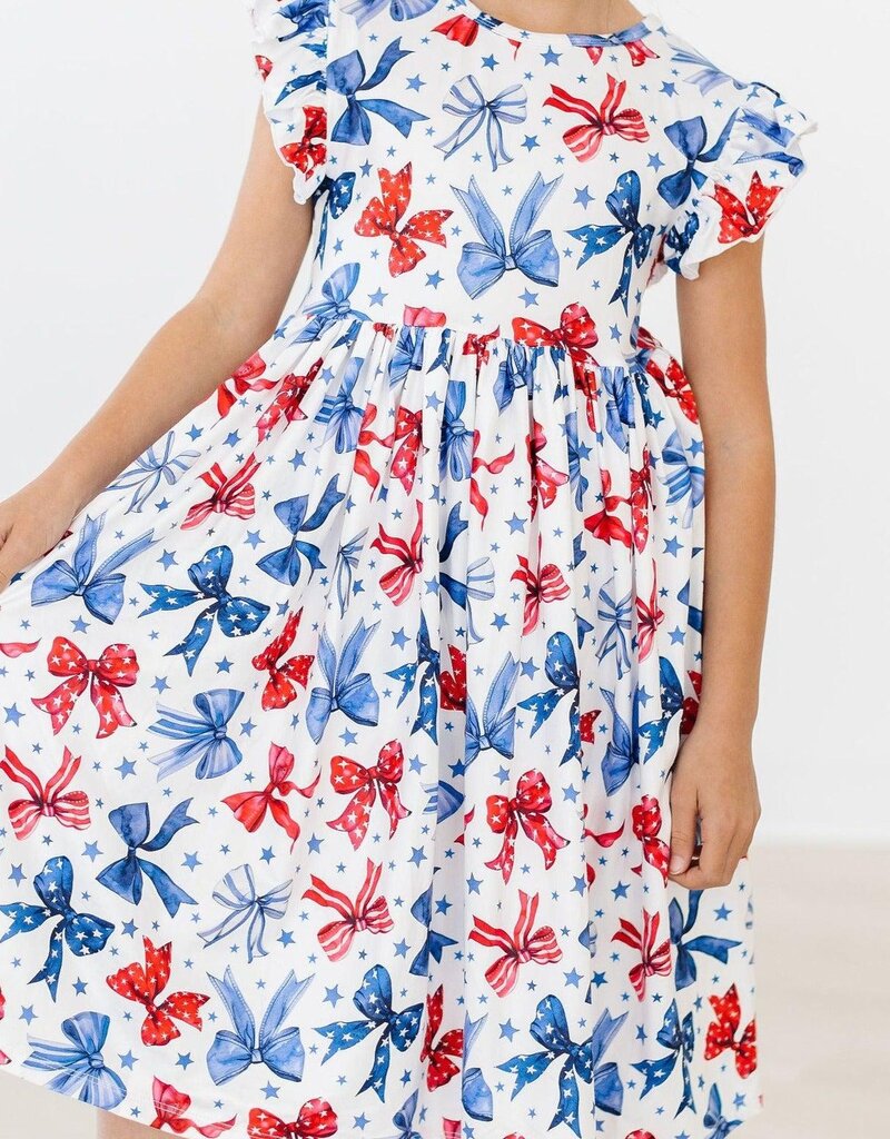 Mila & Rose Born to Sparkle Flutter Sleeve Twirl Dress