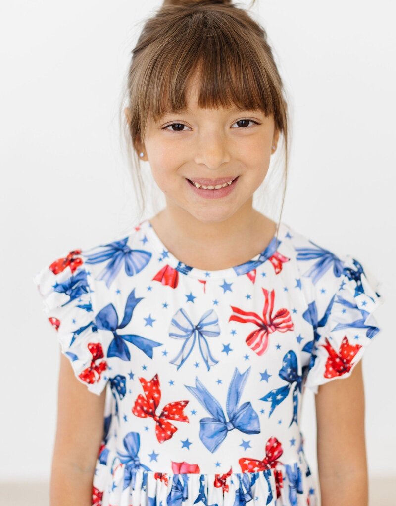 Mila & Rose Born to Sparkle Flutter Sleeve Twirl Dress