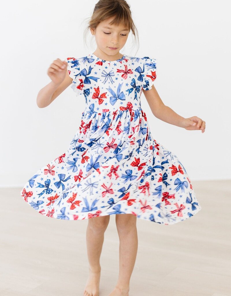 Mila & Rose Born to Sparkle Flutter Sleeve Twirl Dress