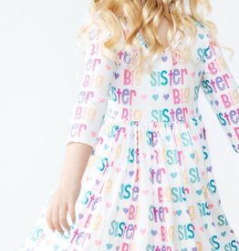Mila & Rose Big Sister3/4 Sleeve Pocket Twirl Dress